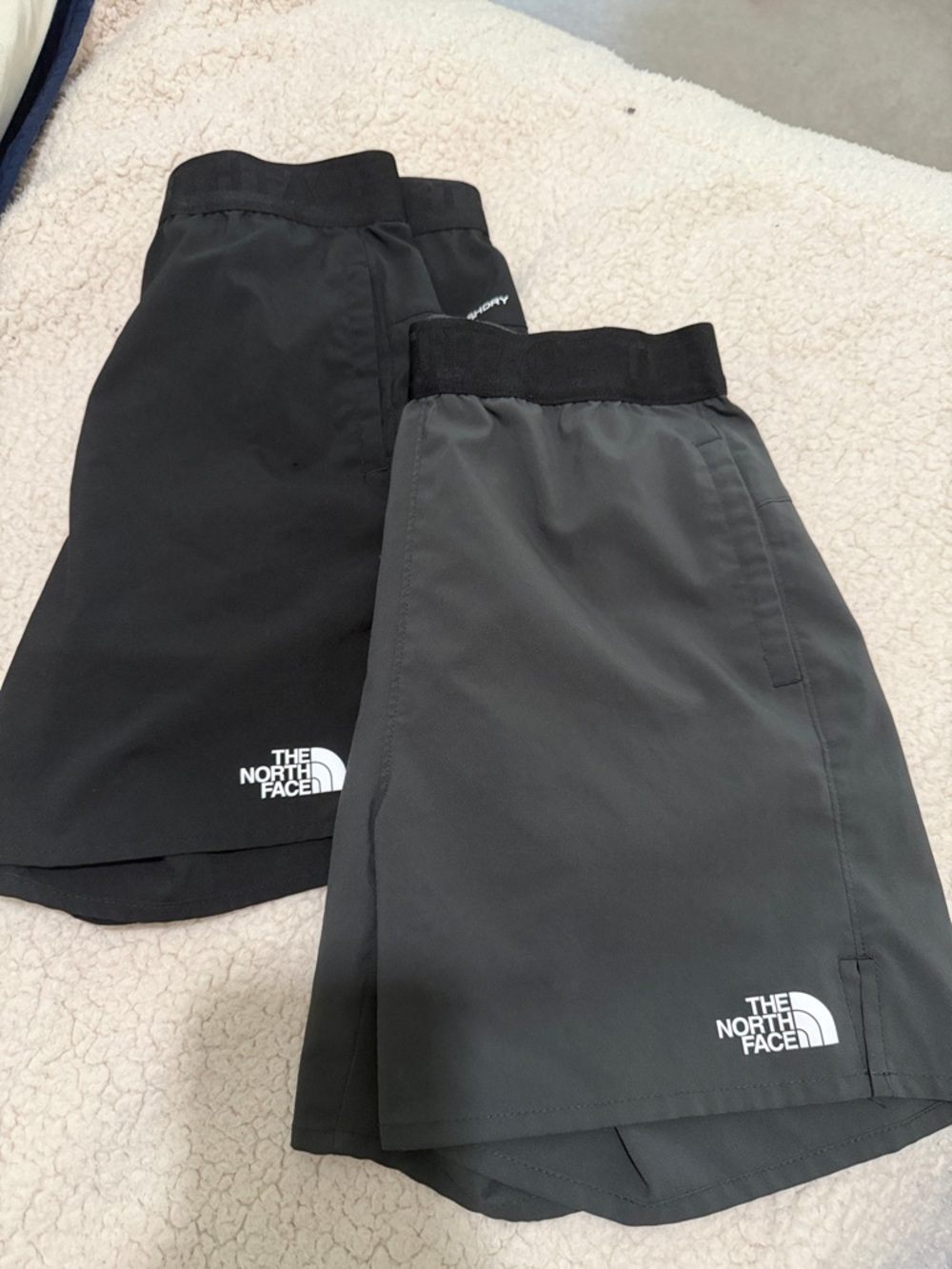 The North Face Black & Charcoal Athletic Shorts Pair